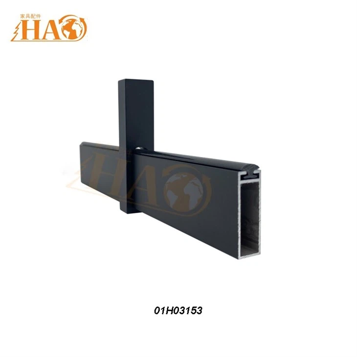 Aluminum Alloy Closet Rod With PVC Strip On Top