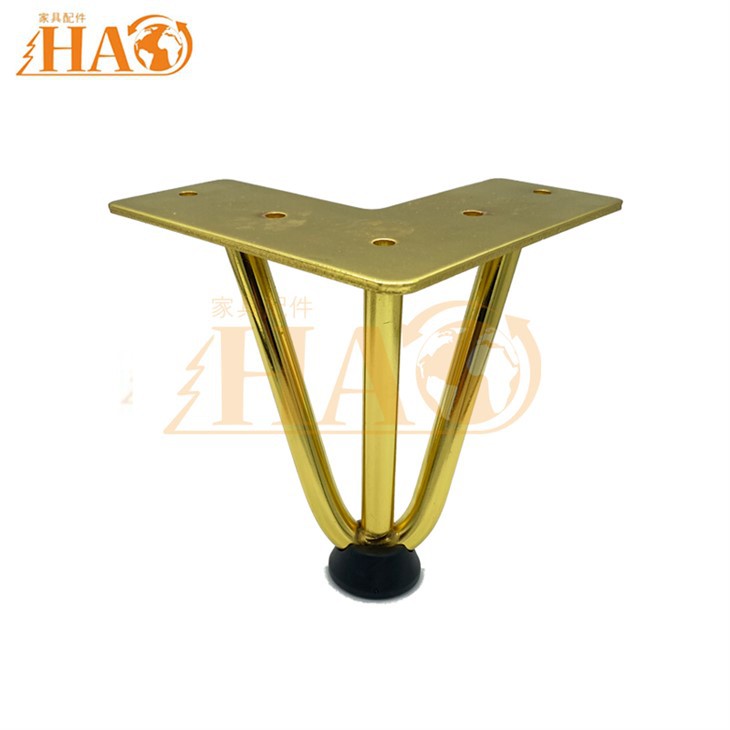 Sofa Fittings Steel Hairpin Legs With Gold Color H100mm