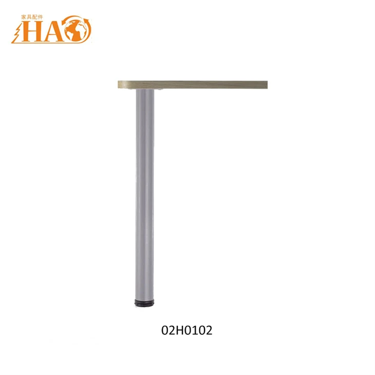 02H0102 Height Adjustable Round Steel Table Leg, Multi Finish Metal Furniture Leg For DIY Furniture high quality