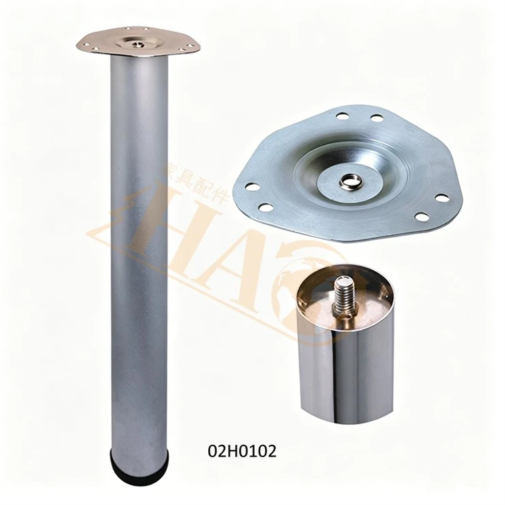 02H0102 Height Adjustable Round Steel Table Leg, Multi Finish Metal Furniture Leg For DIY Furniture suppliers
