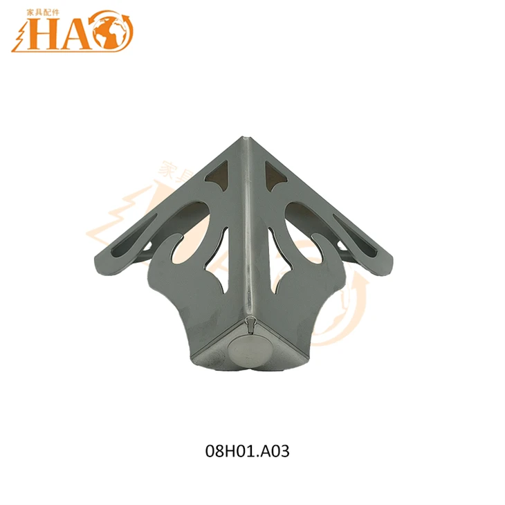 08H01.A03 Decorative Flower Shape Sofa Legs 1.2mm /1.5mm Die Cast Steel Triangle Base Furniture Feet price