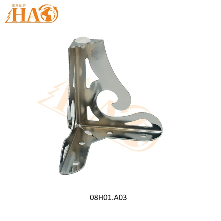 08H01.A03 Decorative Flower Shape Sofa Legs 1.2mm /1.5mm Die Cast Steel Triangle Base Furniture Feet best