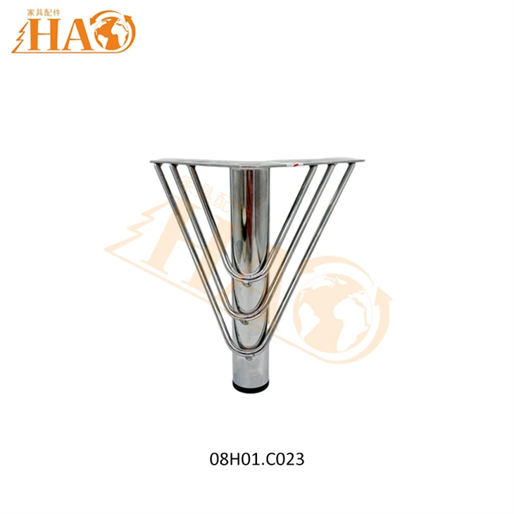 08H01.C023 Chrome Plated Iron Sofa Leg, 100/150mm Height Metal Furniture Feet For Sofa & Cabinet