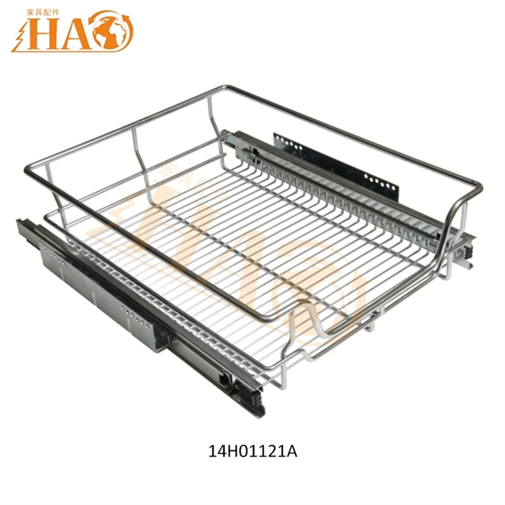 Kitchen Cabinet Pull Out Wire Basket | Carbon Steel Stove Base Storage Basket 14H01121 suppliers