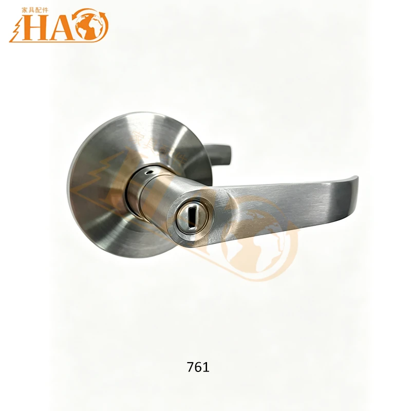 Minimalist Brushed Steel Entry Door Handle Lock