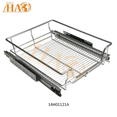 Kitchen Cabinet Pull Out Wire Basket | Carbon Steel Stove Base Storage Basket 14H01121